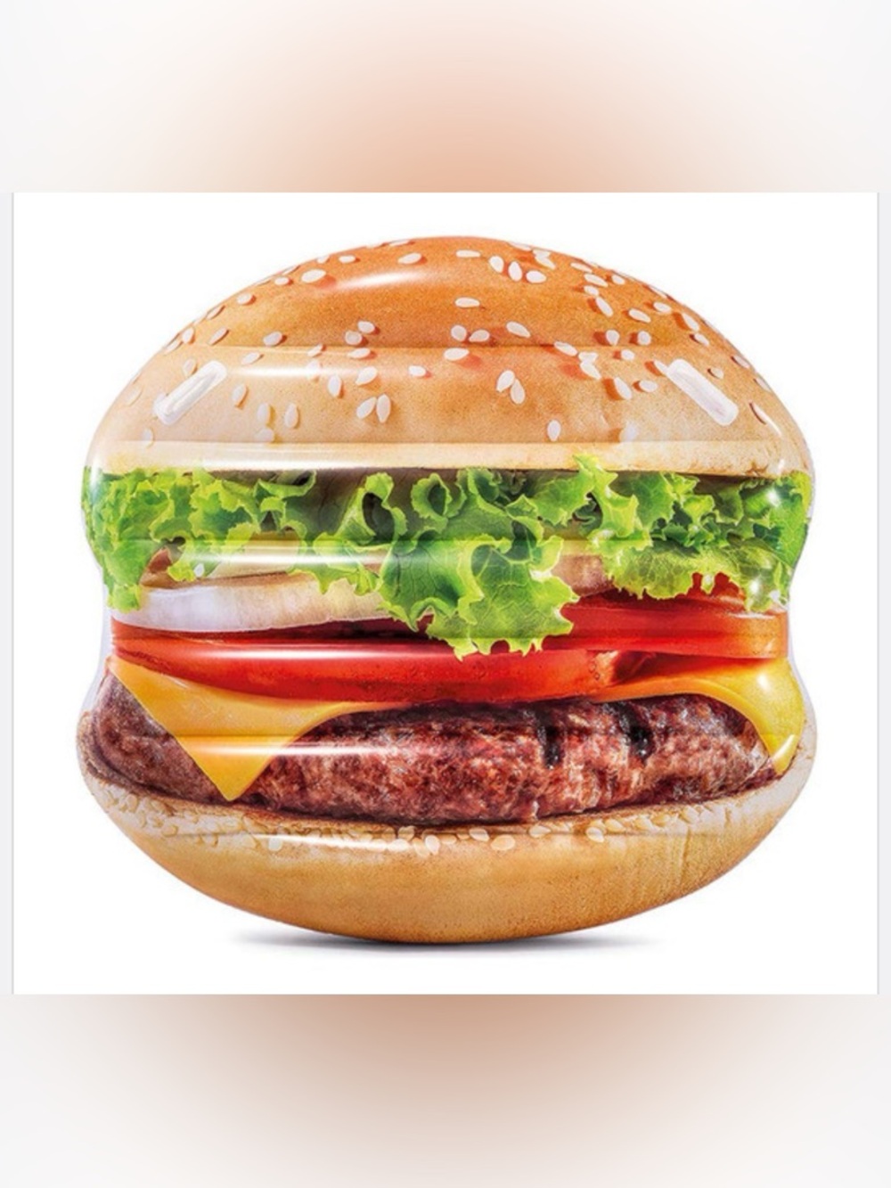 Intex Hamburger Burger Pool Island Float Inflatable Mat Raft Large 57” x 56” - Picture 7 of 9